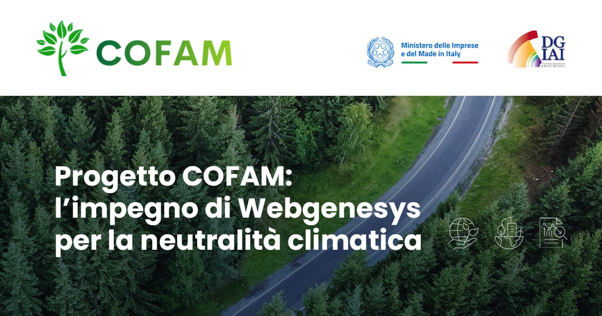 Progetto COFAM: l’impegno di Webgenesys per la neutralità climatica